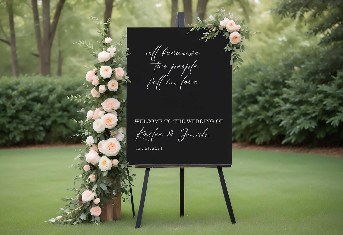 All because two people fell in love Wedding Sign