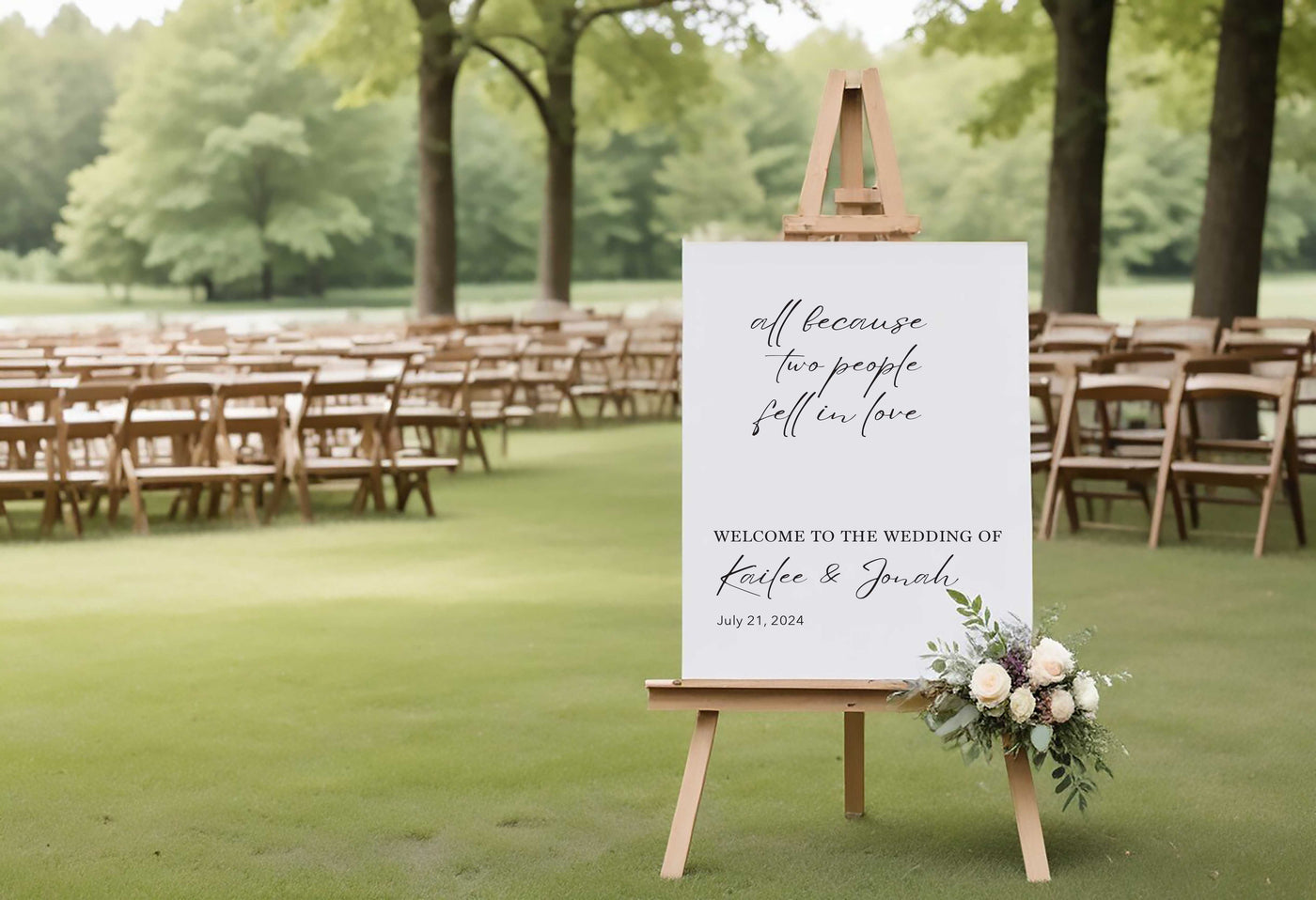 All because two people fell in love Wedding Sign