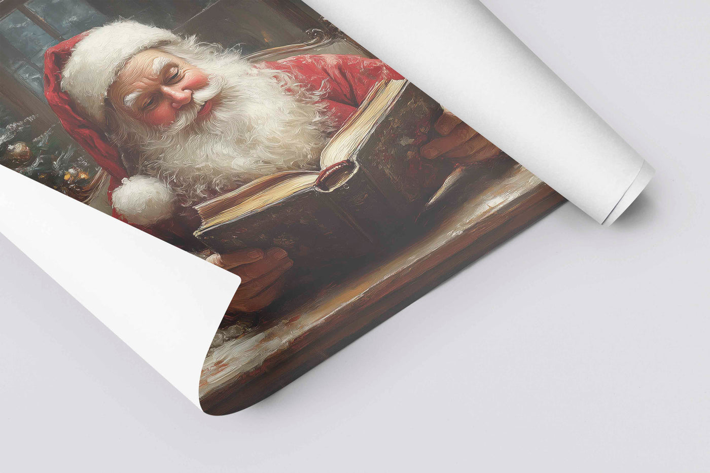 Santa Reading a book