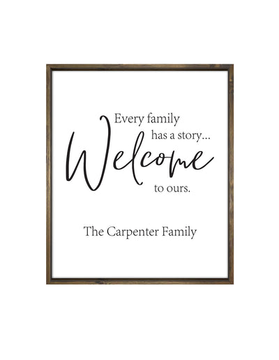 Every Family has a story Sign